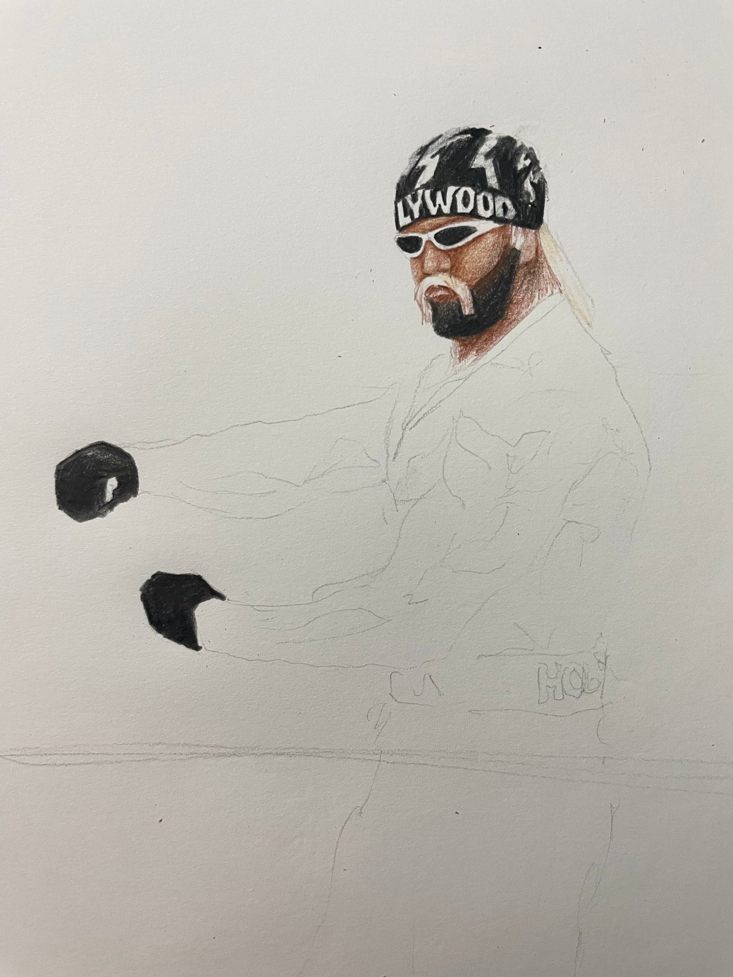 Hollywood Hogan NWO Pencil Crayon/Pastel Art