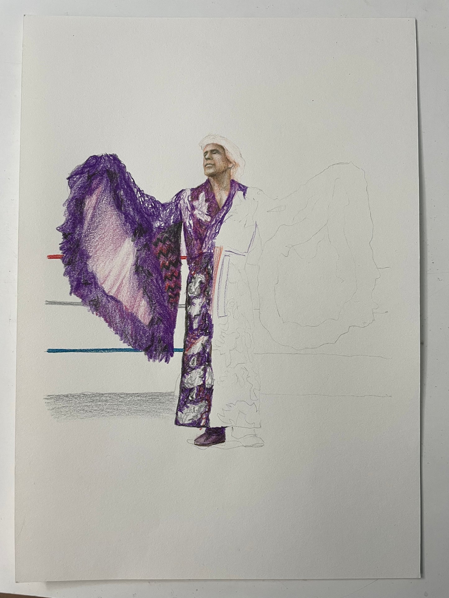 Ric Flair Pencil Crayon/Pastel Art