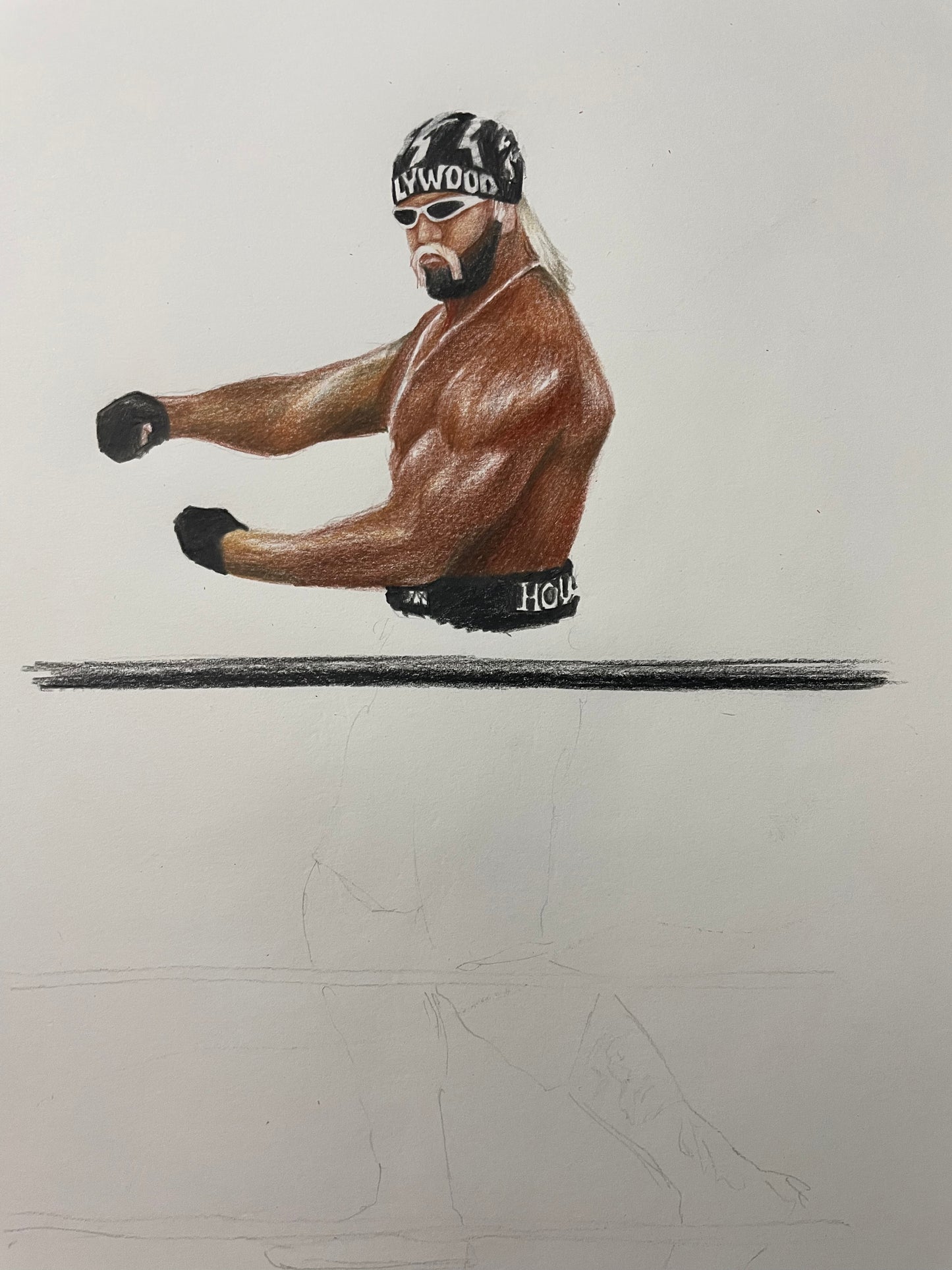 Hollywood Hogan NWO Pencil Crayon/Pastel Art