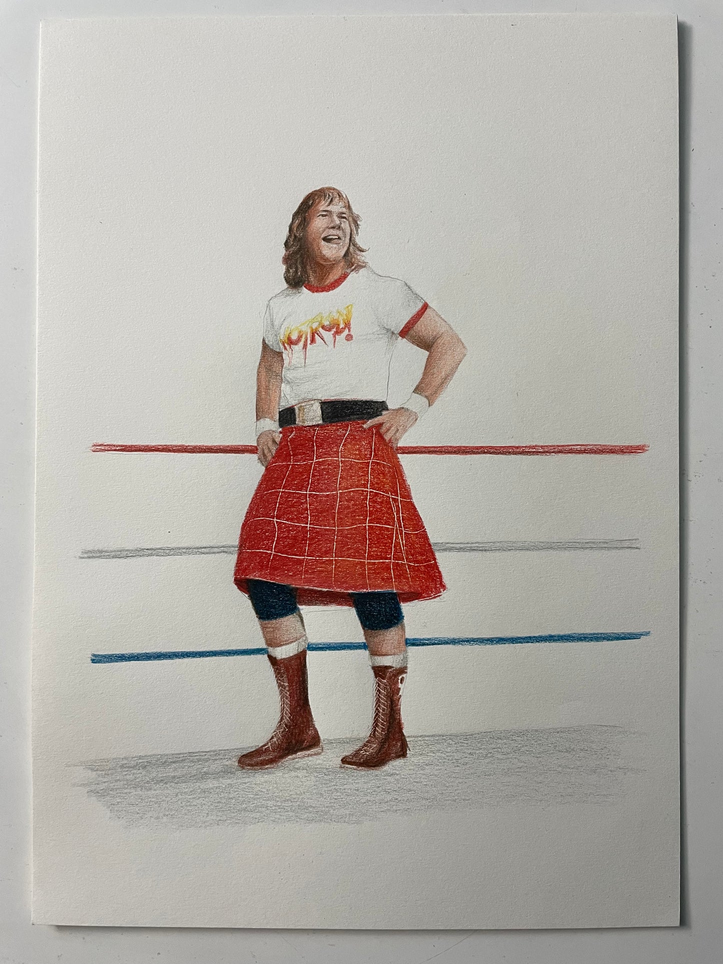 Rowdy Roddy Piper Pencil Crayon/Pastel Art