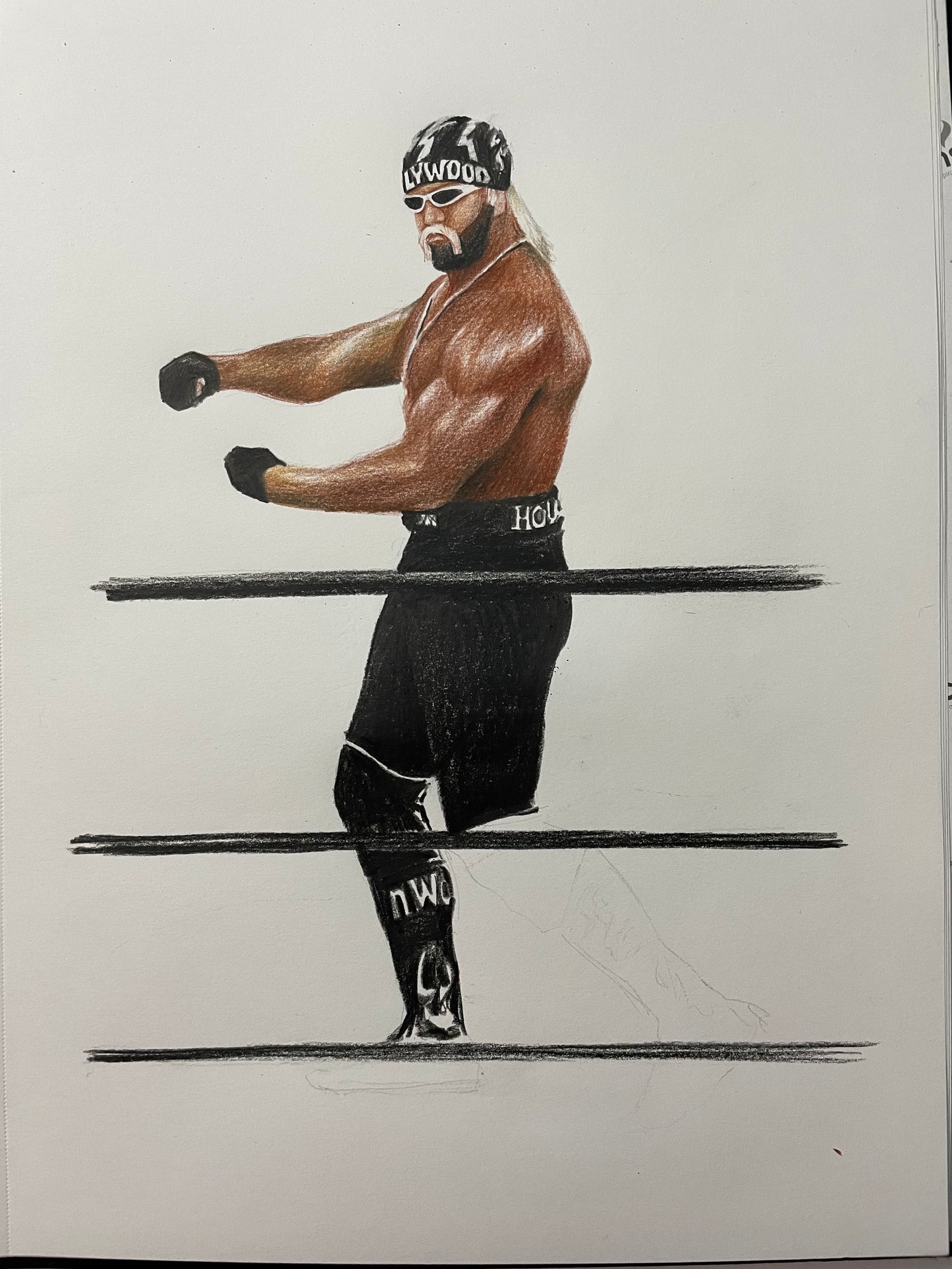 Hollywood Hogan NWO Pencil Crayon/Pastel Art