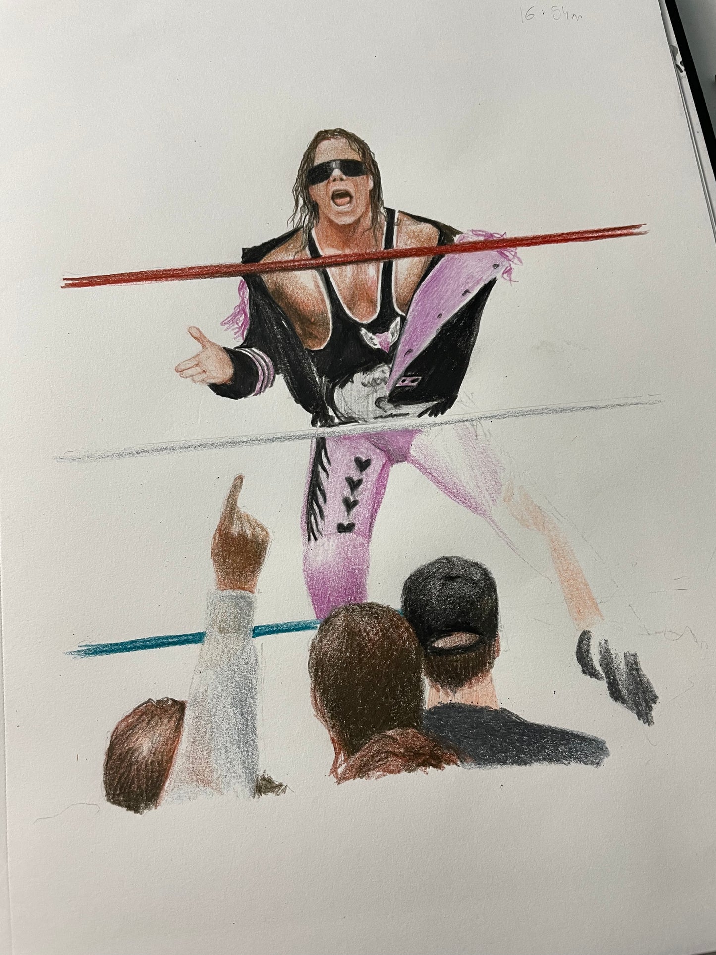 Bret "The Hitman" Hart Pencil Crayon/Pastel Art