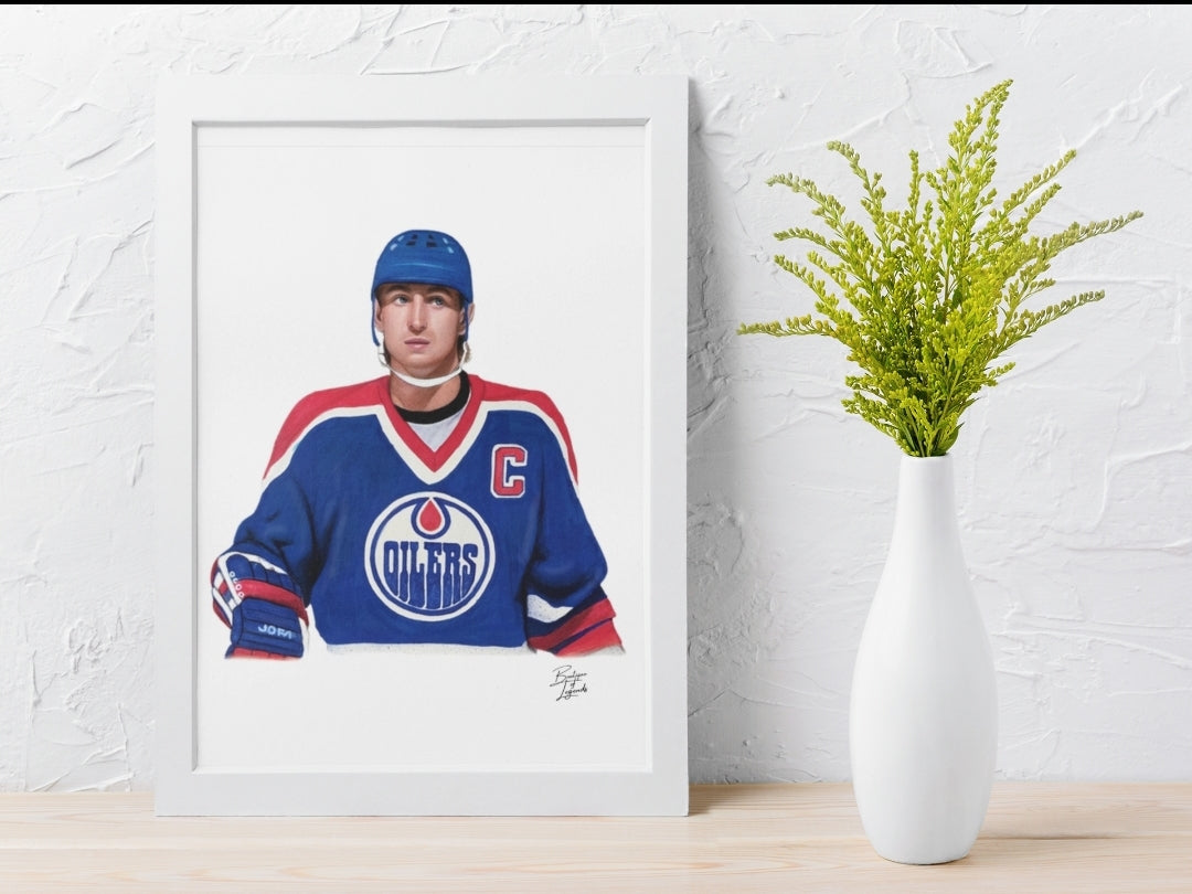 Wayne Gretzky Edmonton Oilers Pencil Crayon Art