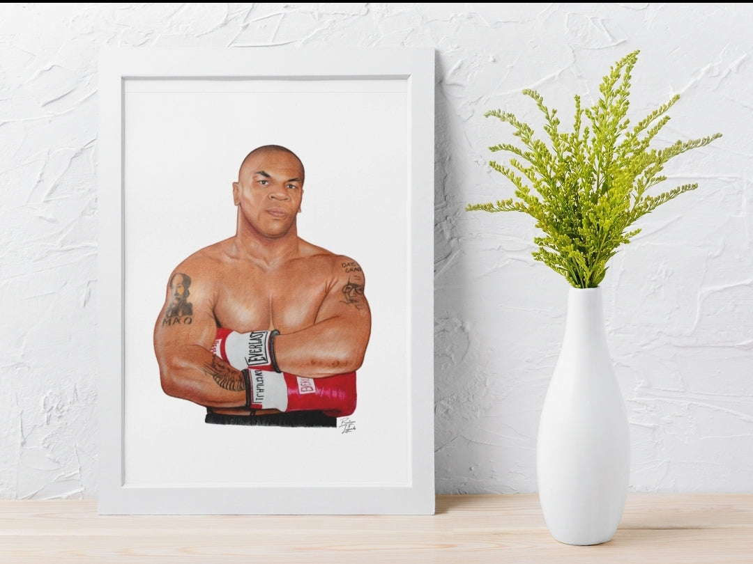 Mike Tyson Pencil Crayon Art