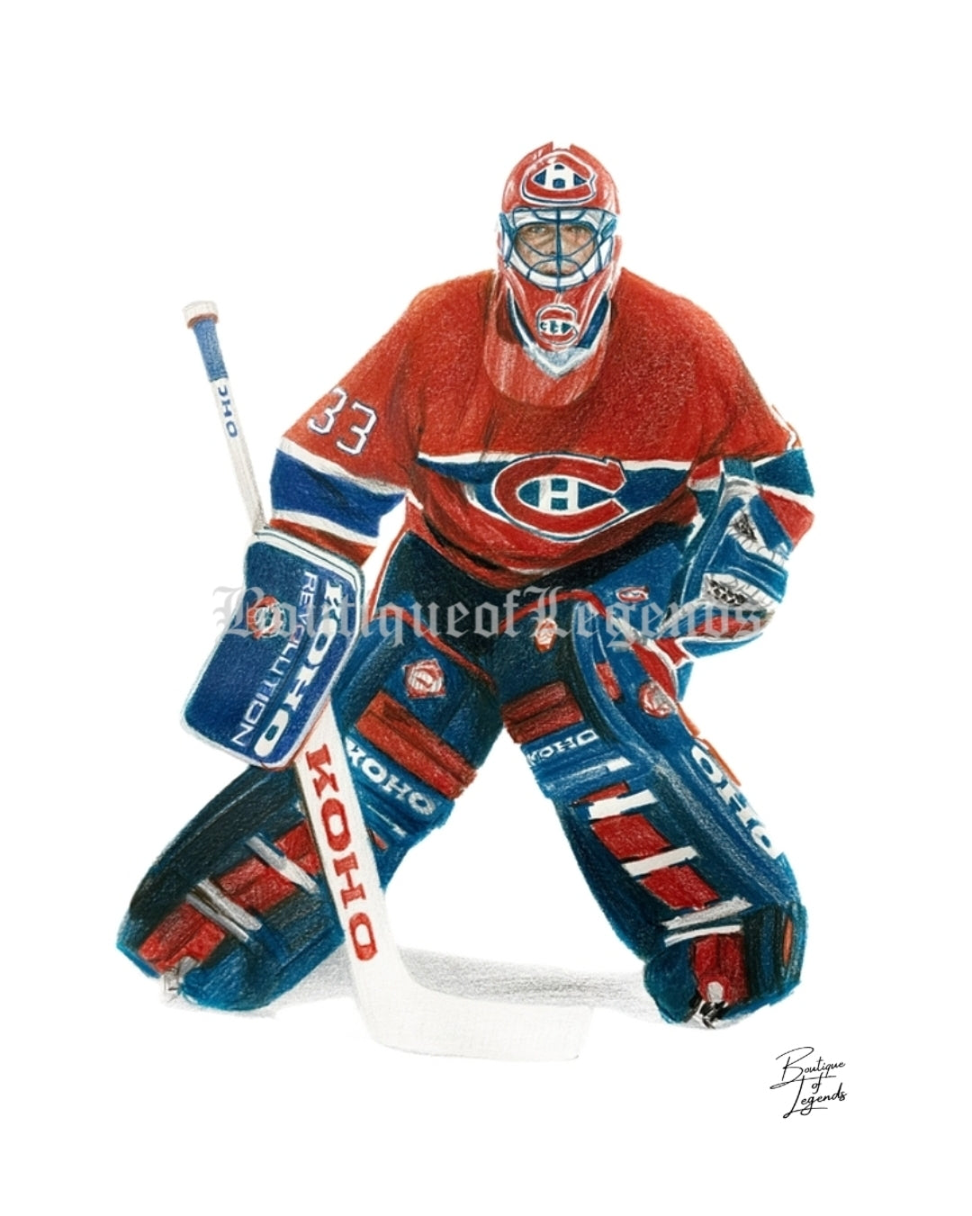 Patrick Roy Montreal Canadiens Pencil Crayon/Pastel Art