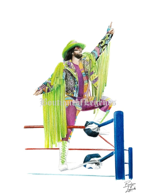 Macho Man Randy Savage Pencil Crayon/Pastel Art