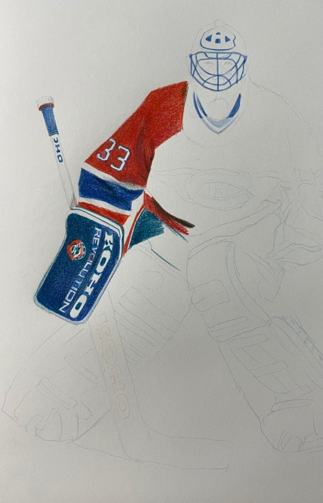 Patrick Roy Montreal Canadiens Pencil Crayon/Pastel Art