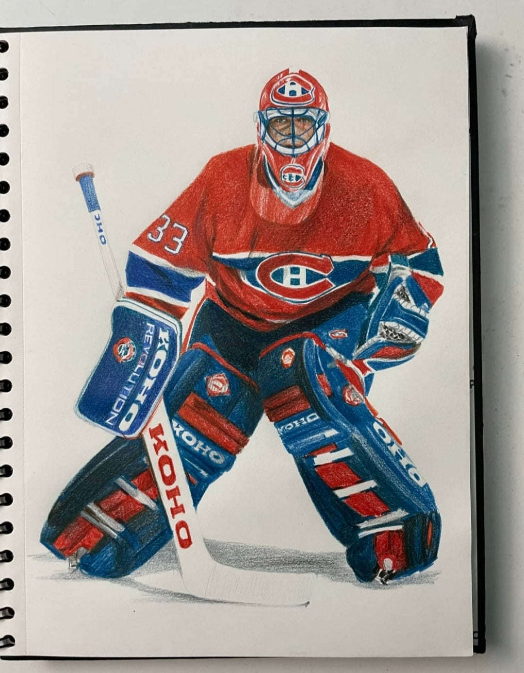 Patrick Roy Montreal Canadiens Pencil Crayon/Pastel Art