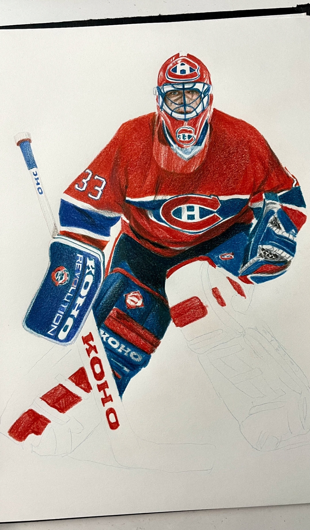 Patrick Roy Montreal Canadiens Pencil Crayon/Pastel Art