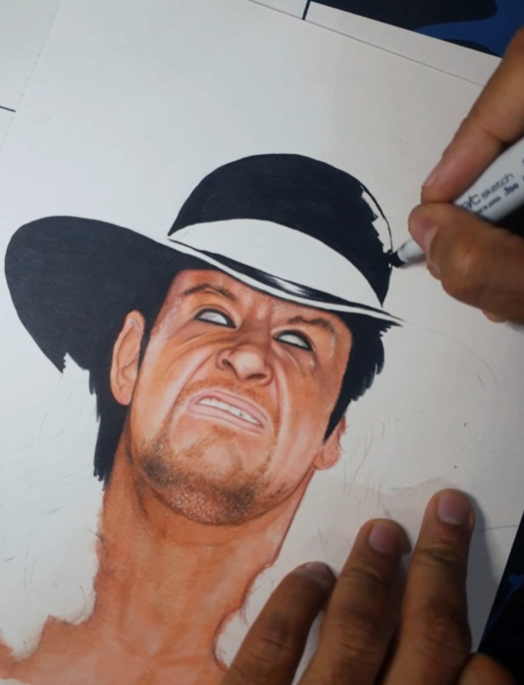 The Undertaker Pencil Crayon Art