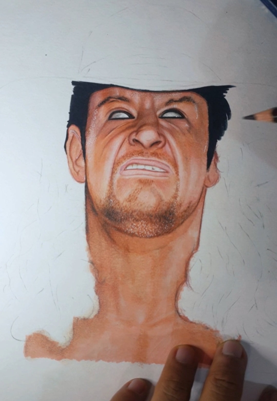 The Undertaker Pencil Crayon Art