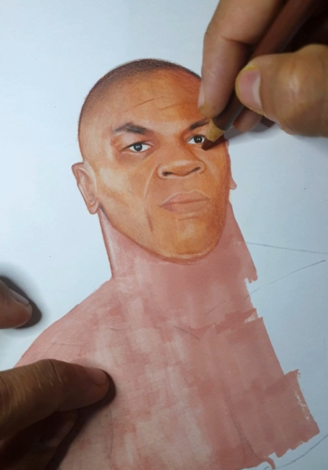 Mike Tyson Pencil Crayon Art