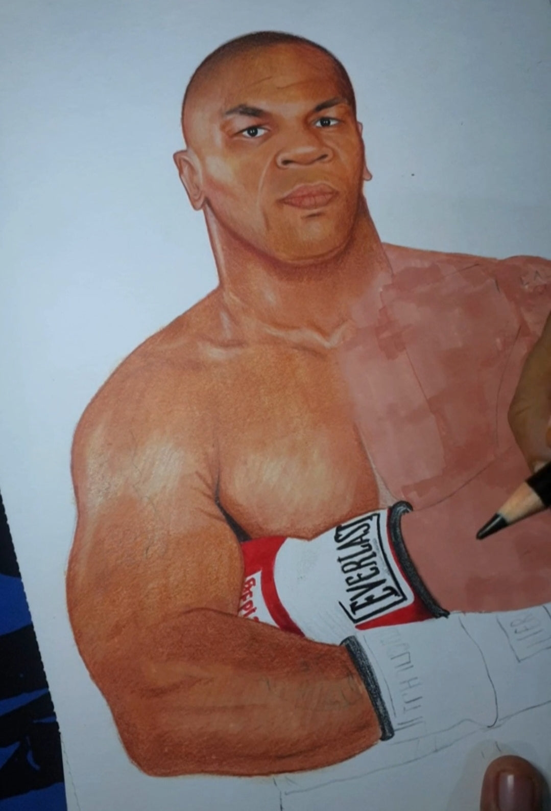 Mike Tyson Pencil Crayon Art