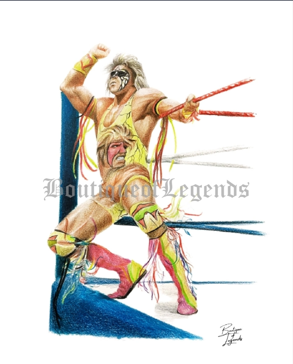 Ultimate Warrior Pencil Crayon/Pastel Art