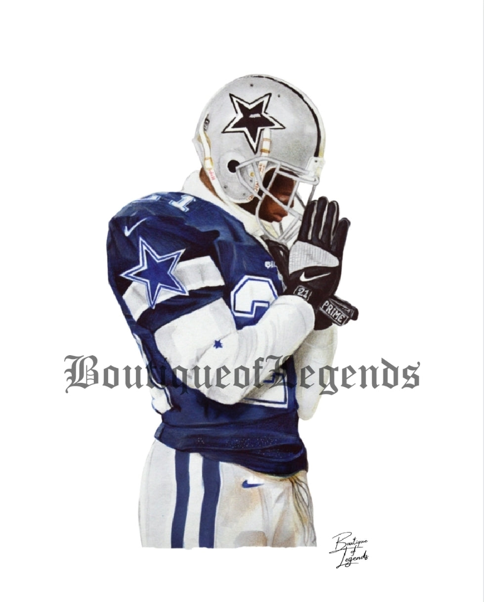 Deion Sanders Pencil Crayon/ Watercolour Art