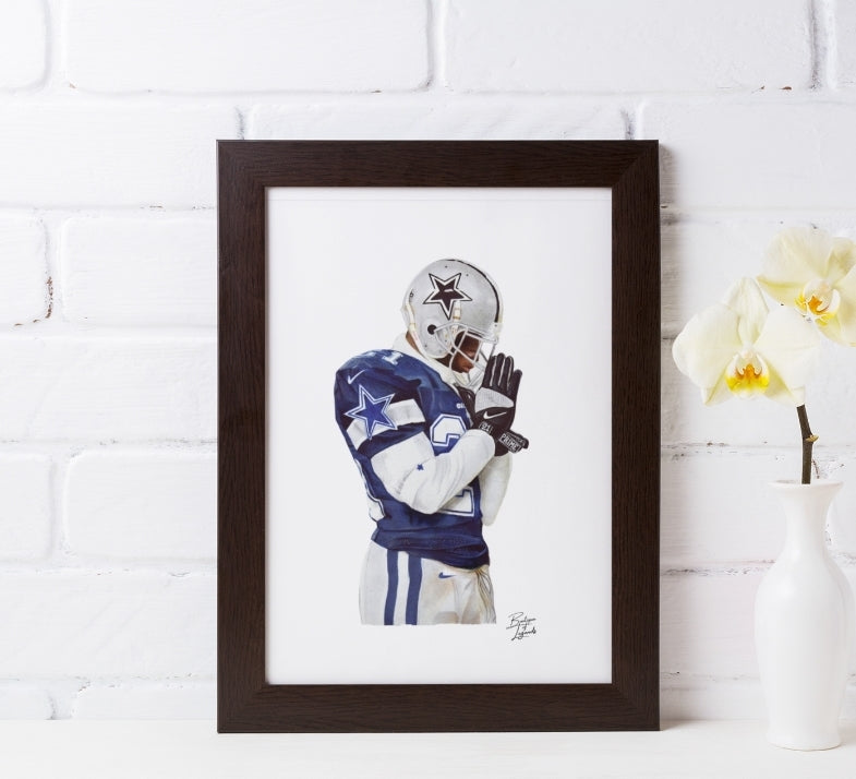 Deion Sanders Pencil Crayon/ Watercolour Art