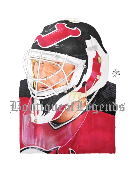 Martin Brodeur Mask Pencil Crayon/ Watercolour Art