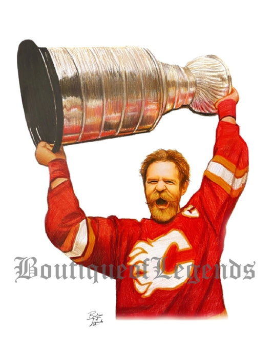 Lanny Macdonald Calgary Flames Pencil Crayon Art