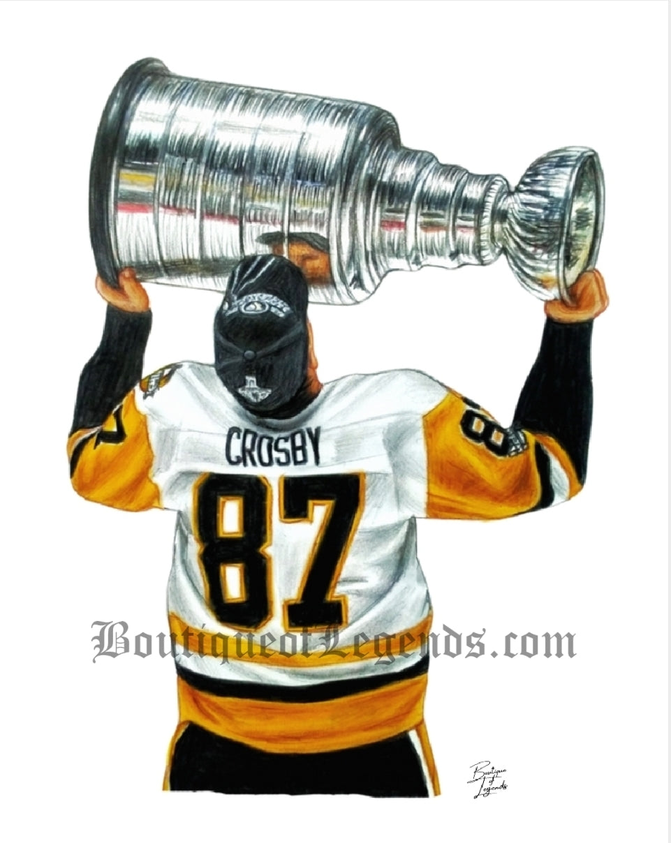 Sidney Crosby Pittsburgh Penguins Pencil Crayon Art