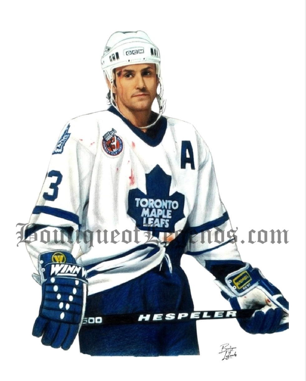 Doug Gilmour Toronto Maple Leafs Pencil Crayon Art