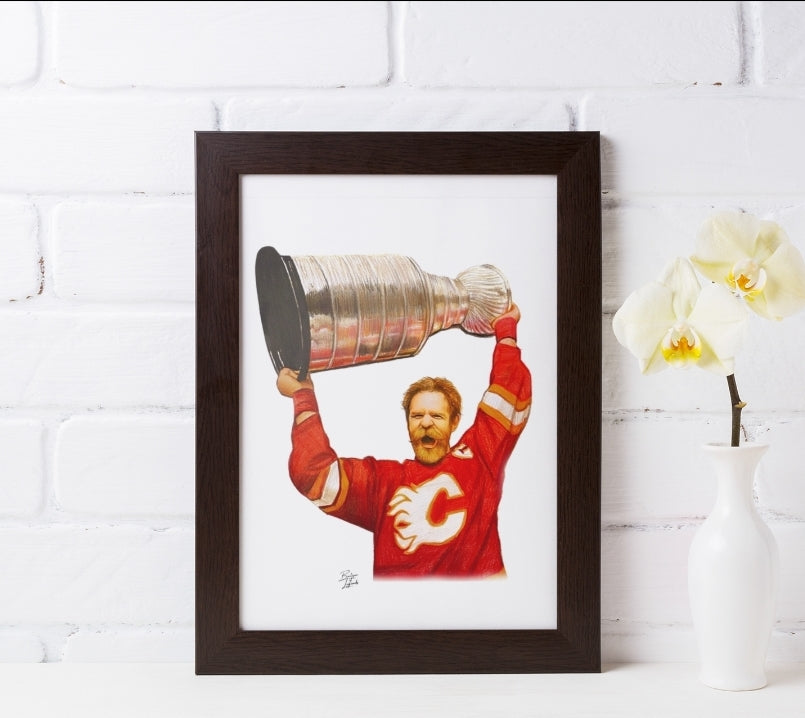 Lanny Macdonald Calgary Flames Pencil Crayon Art