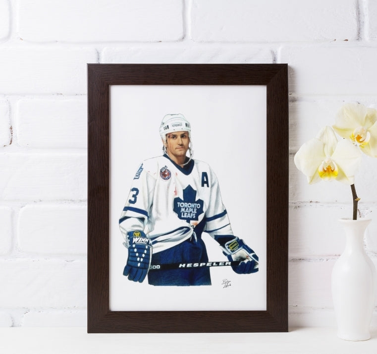 Doug Gilmour Toronto Maple Leafs Pencil Crayon Art