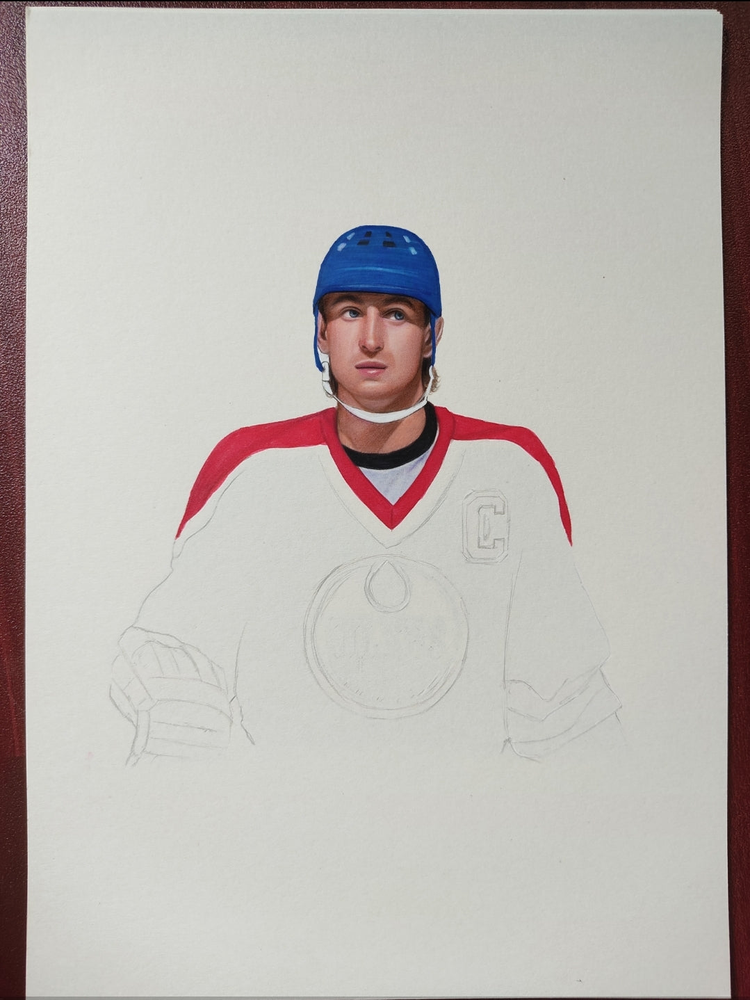 Wayne Gretzky Edmonton Oilers Pencil Crayon Art