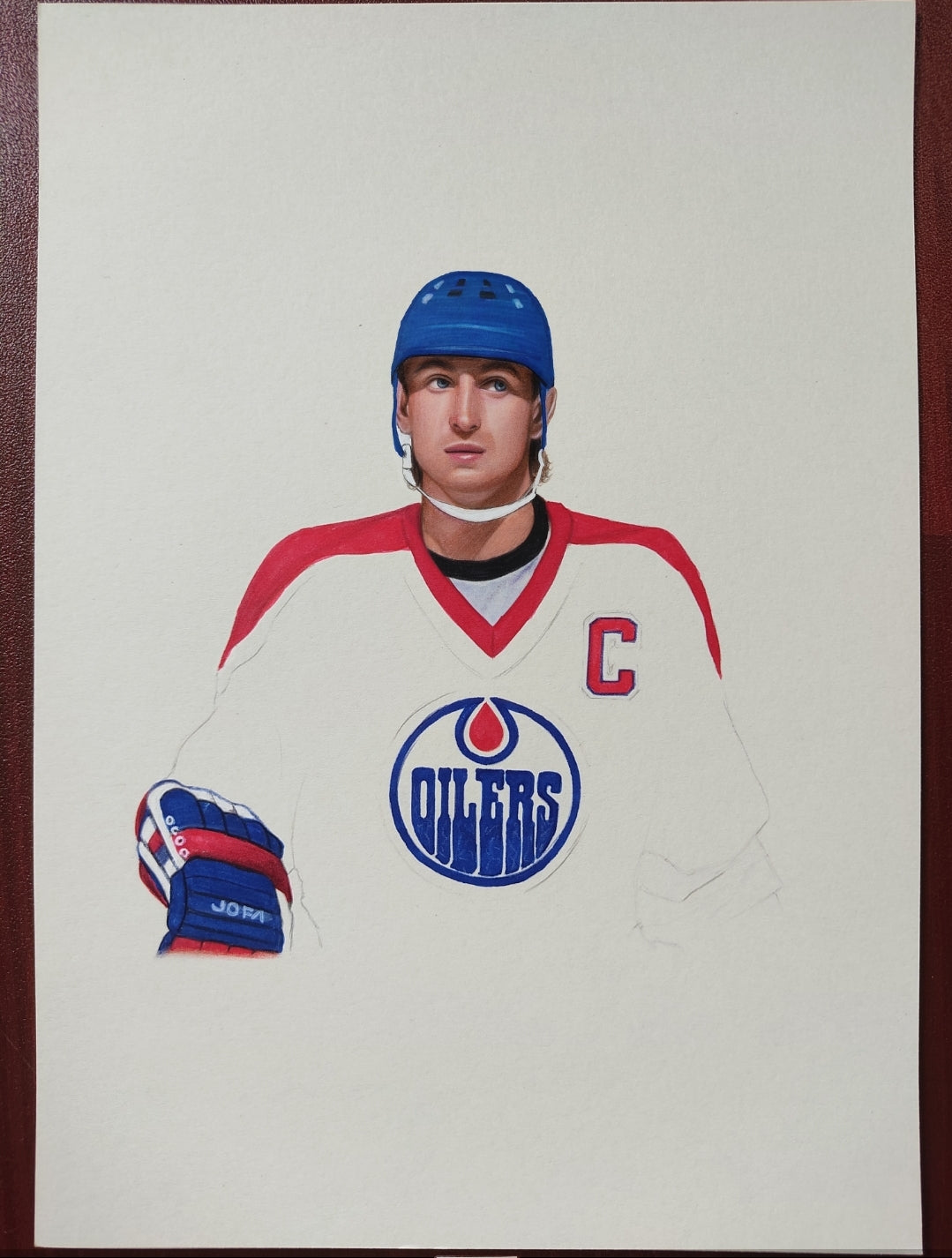 Wayne Gretzky Edmonton Oilers Pencil Crayon Art