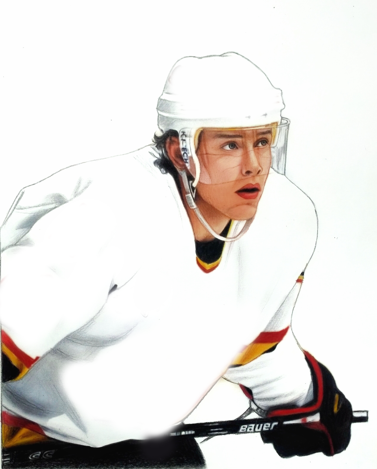 Pavel Bure Vancouver Canucks Pencil Crayon Art